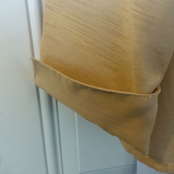 Selene Sport tan 3/4 cuff sleeve wrap front blouse - Picture 5 of 12